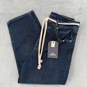 Levi's Made Crafted Barrel‎ Crop Jeans Organic Cotton Drawstring Waist Size 27